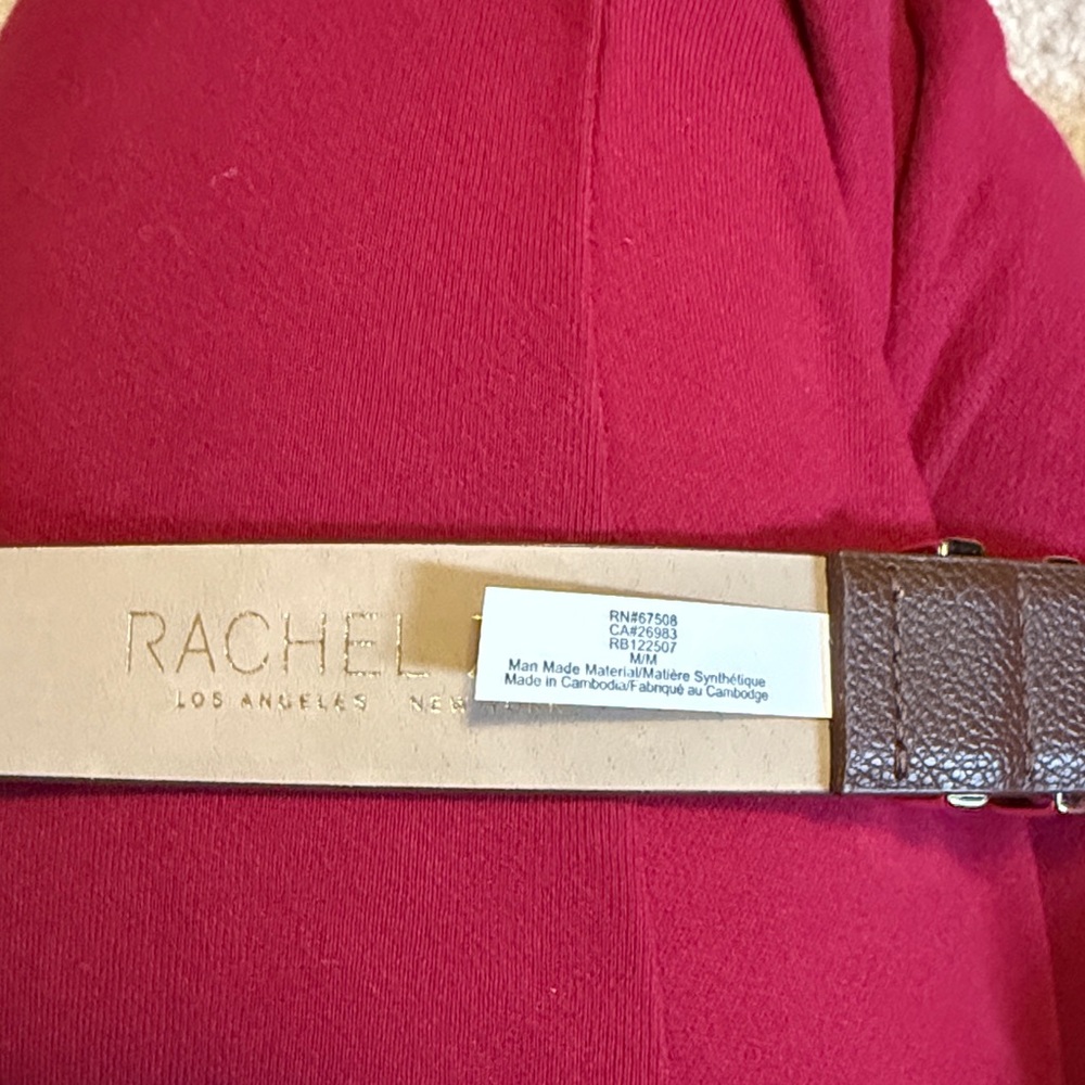 Rachel Zoe Dark Brown Belt with Gold Accents, new - Picture 6 of 6